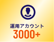 運用アカウント 3000+